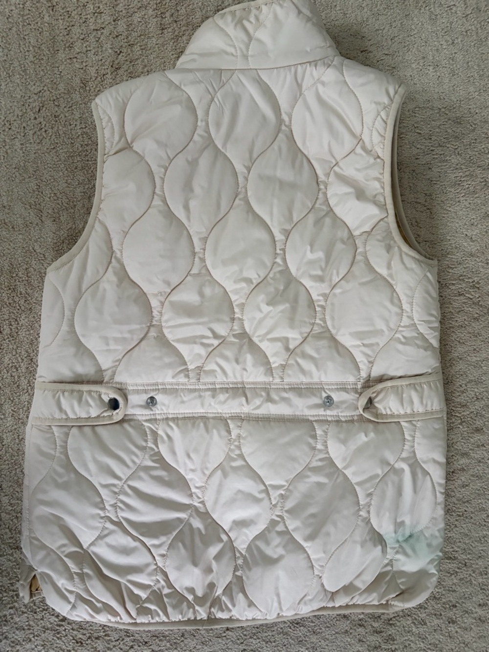 J. Crew Quilted Cream Sleeveless Vest - Picture 2 of 3